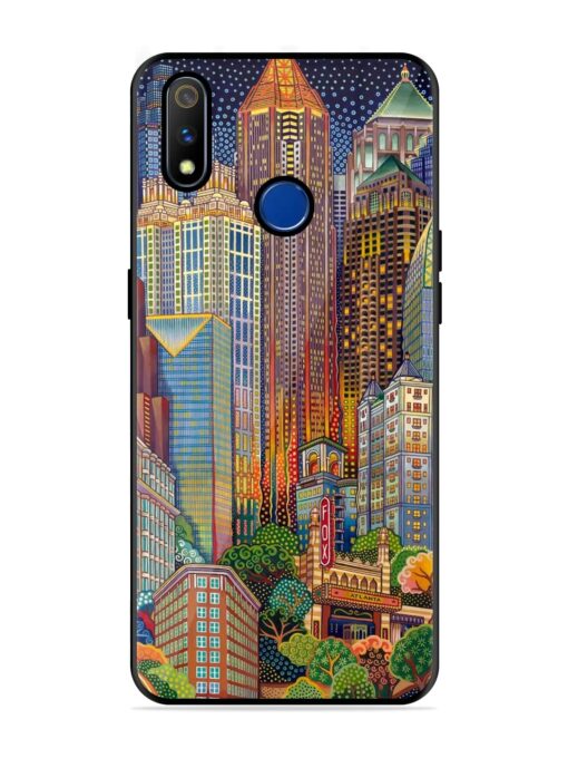 Cityscapes Art Glossy Metal Phone Cover for Realme 3 Pro Zapvi