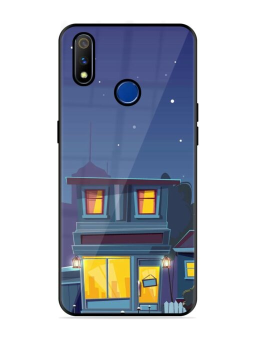 Vector Night House Glossy Metal Phone Cover for Realme 3 Pro Zapvi