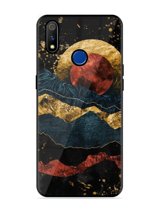 Gold Painting View Glossy Metal Phone Cover for Realme 3 Pro