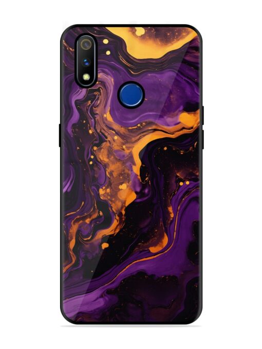 Painting Of A Purple Glossy Metal Phone Cover for Realme 3 Pro