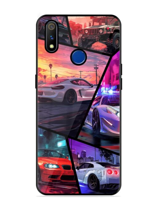 Ride In Pixels Glossy Metal Phone Cover for Realme 3 Pro Zapvi