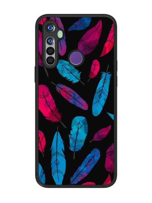 Feather Art Glossy Metal Phone Cover for Realme 5 Zapvi