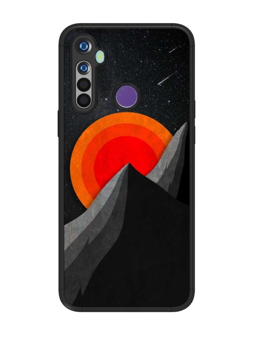 Black Mountain Glossy Metal Phone Cover for Realme 5 Zapvi