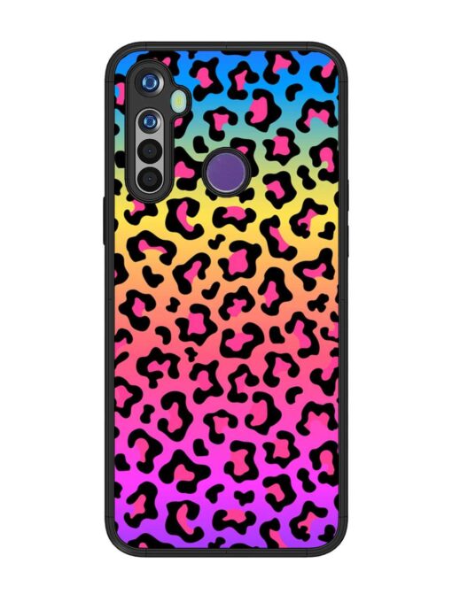 Neon Rainbow Colored Glossy Metal Phone Cover for Realme 5 Zapvi