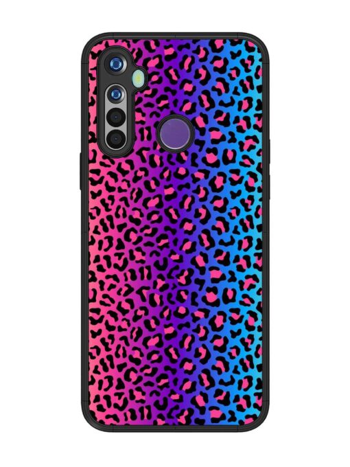 Colorful Leopard Seamless Glossy Metal Phone Cover for Realme 5 Zapvi