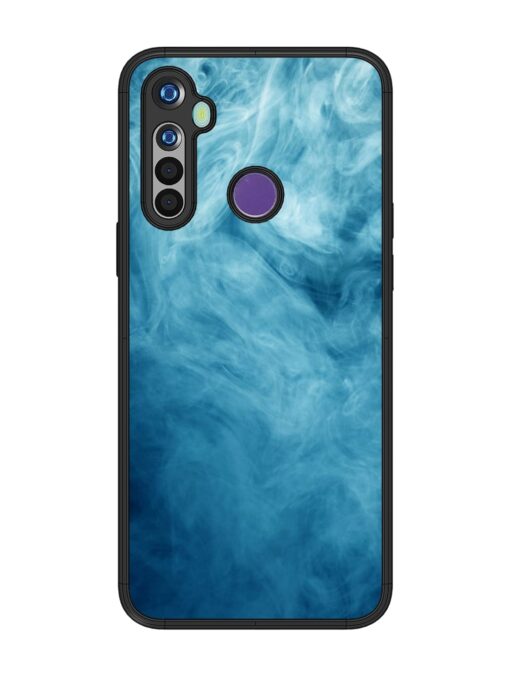 Blue Smoke Art Glossy Metal Phone Cover for Realme 5 Zapvi