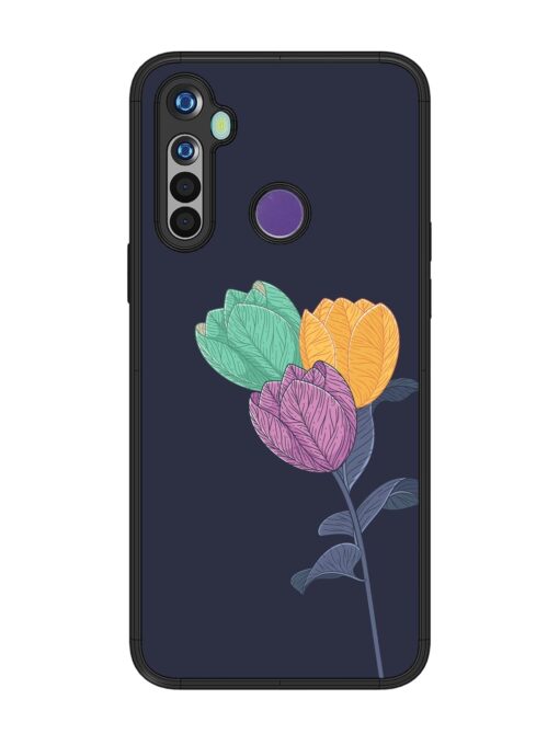 Flower Vector Glossy Metal Phone Cover for Realme 5