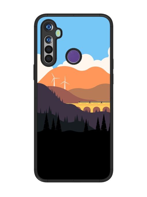 Minimal Mountain Vector Glossy Metal Phone Cover for Realme 5