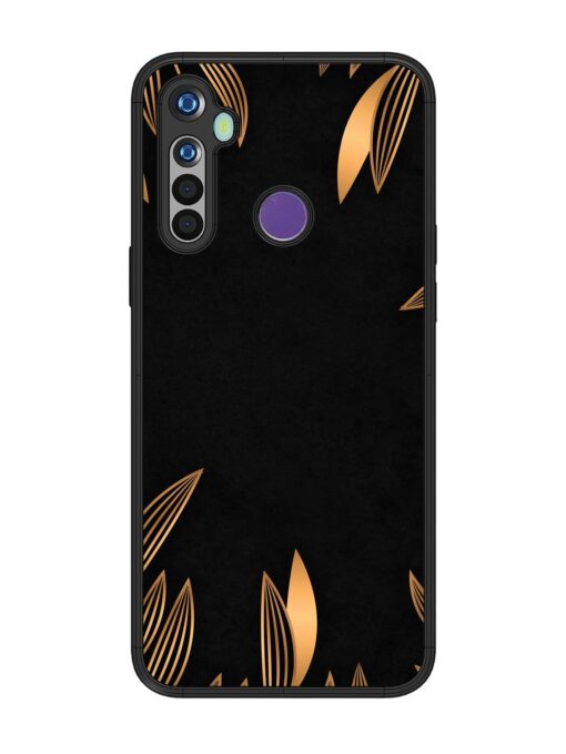 Golden Leaf Pattern Glossy Metal Phone Cover for Realme 5 Zapvi