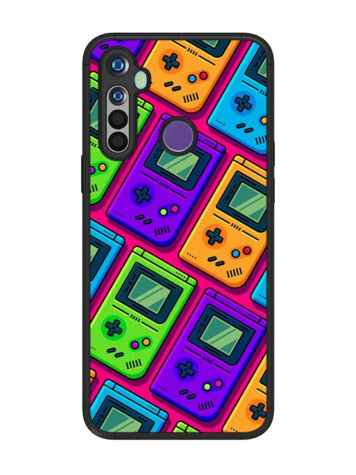 Game Seamless Pattern Glossy Metal Phone Cover for Realme 5