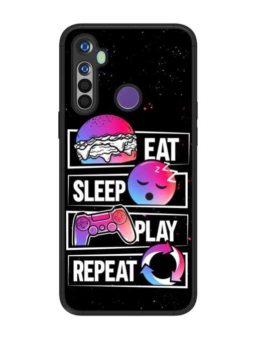 Eat Sleep Play Repeat Glossy Metal Phone Cover for Realme 5 Zapvi