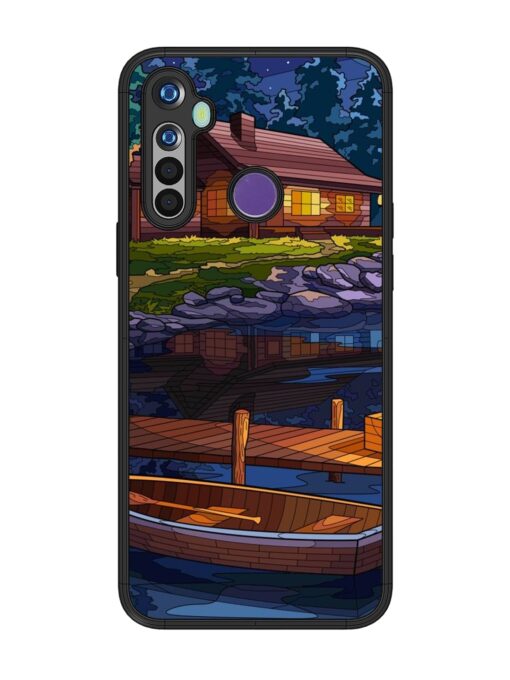 Village Night Scene Glossy Metal Phone Cover for Realme 5 Zapvi