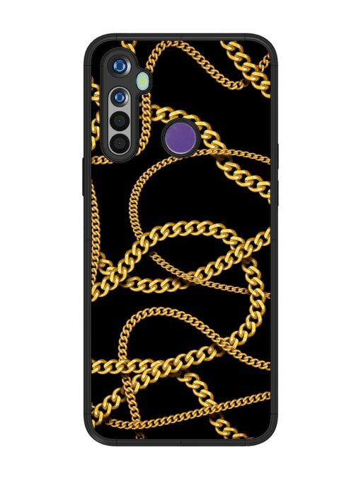 Decorative Golde Chain Glossy Metal Phone Cover for Realme 5 Zapvi