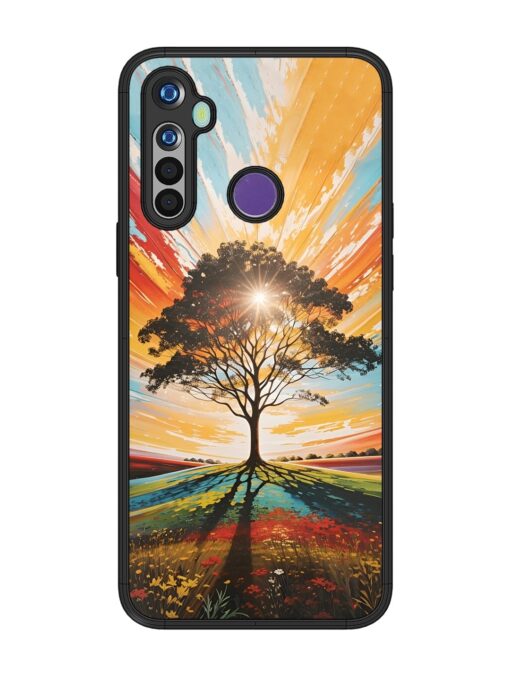 Abstract Tree Colorful Art Glossy Metal Phone Cover for Realme 5 Zapvi