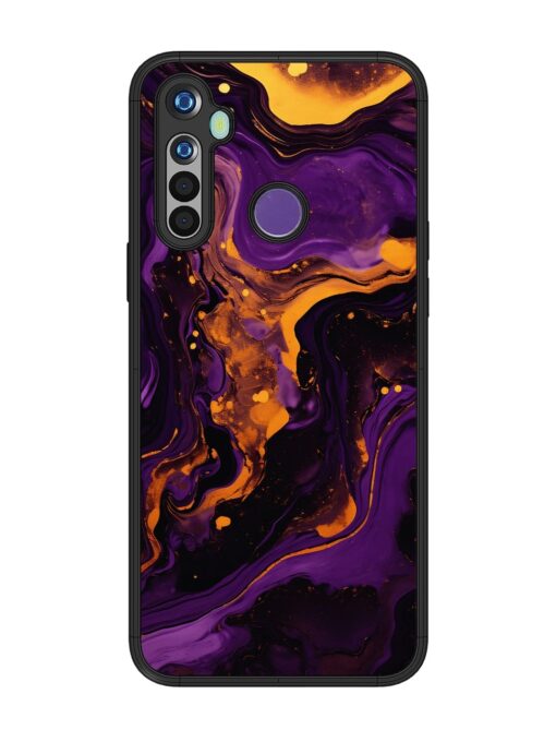 Painting Of A Purple Glossy Metal Phone Cover for Realme 5