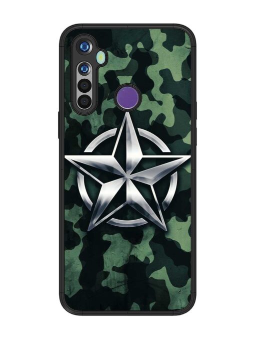 Indian Army Star Design Glossy Metal Phone Cover for Realme 5I Zapvi