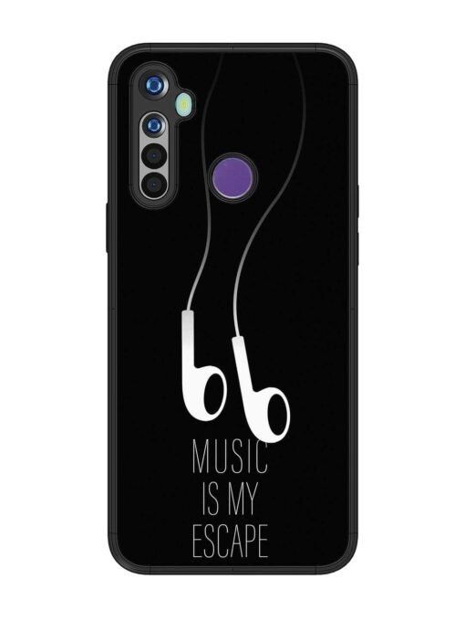 Music Is My Escape Glossy Metal Phone Cover for Realme 5I Zapvi