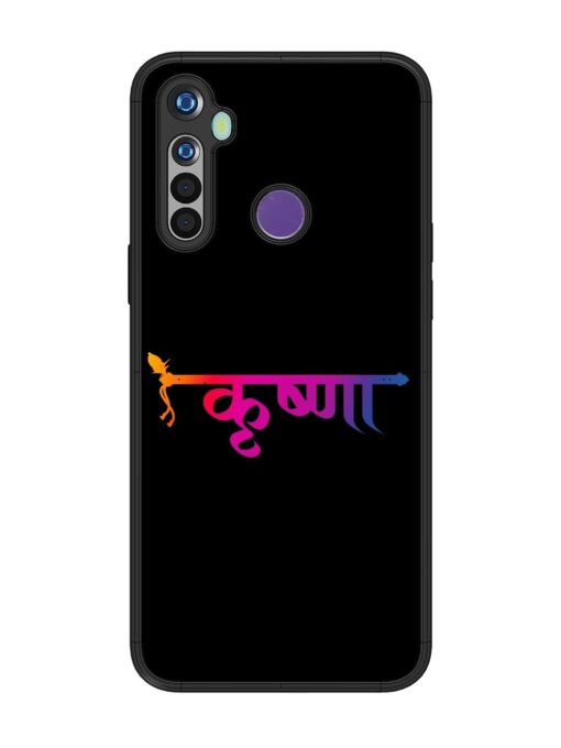 Krishna Typo Glossy Metal Phone Cover for Realme 5I Zapvi