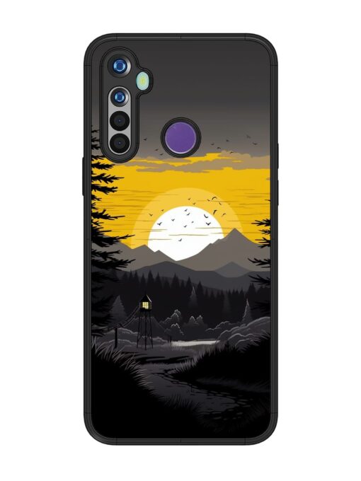 Sunset Vector Glossy Metal Phone Cover for Realme 5I