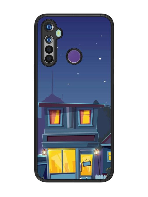 Vector Night House Glossy Metal Phone Cover for Realme 5I