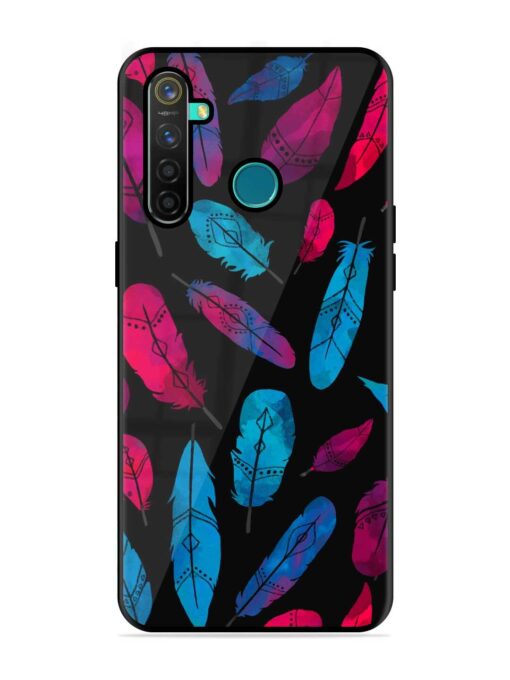 Feather Art Glossy Metal Phone Cover for Realme 5 Pro