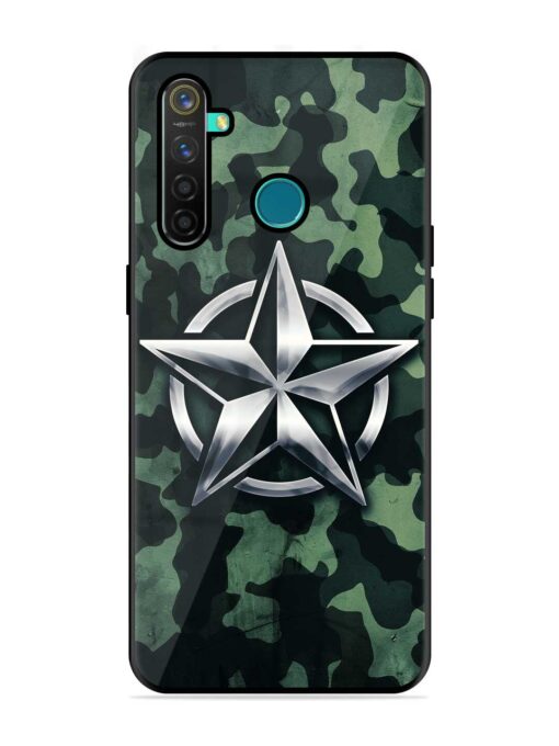 Indian Army Star Design Glossy Metal Phone Cover for Realme 5 Pro