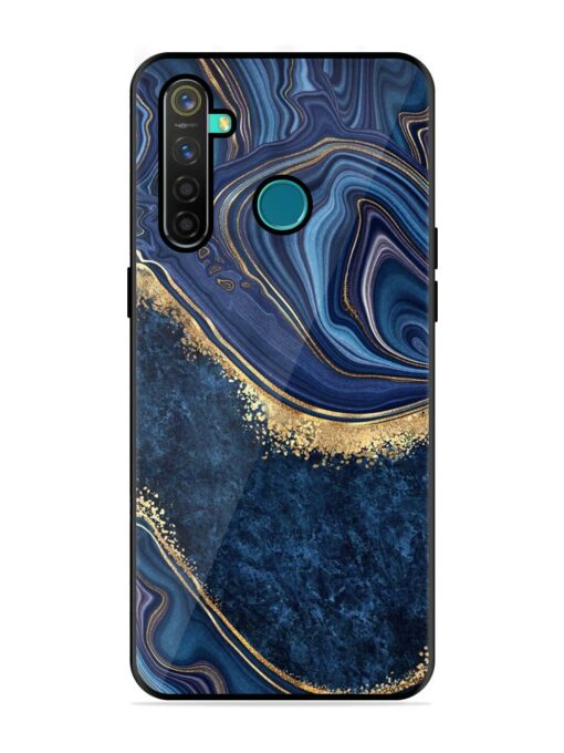 Abstract Background Blue Glossy Metal TPU Phone Cover for Realme 5 Pro Zapvi