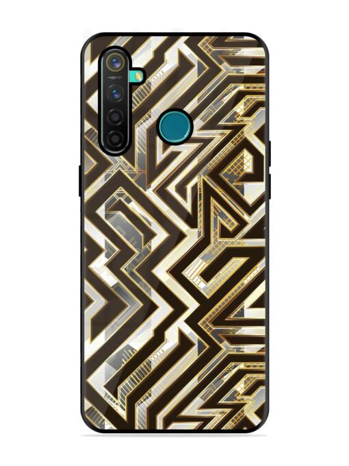 Technology Geometric Seamless Glossy Metal Phone Cover for Realme 5 Pro Zapvi