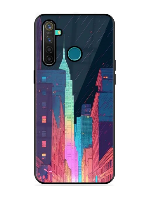 Minimal City Art Glossy Metal Phone Cover for Realme 5 Pro