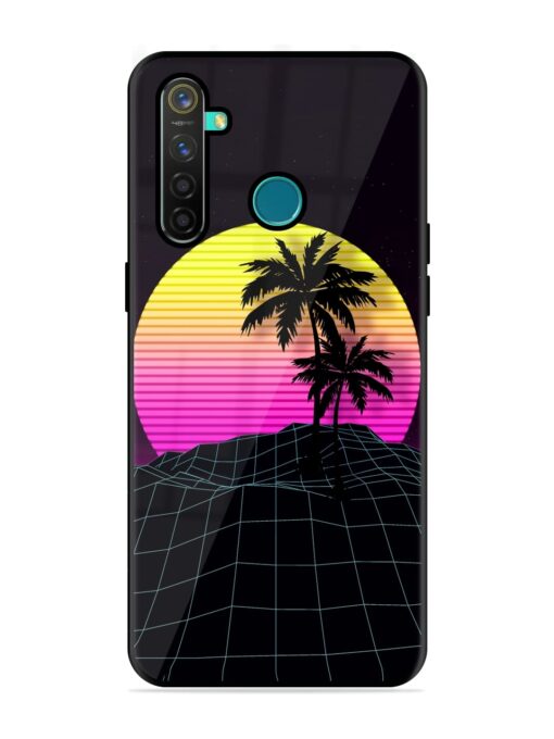 Coconut Vector Glossy Metal Phone Cover for Realme 5 Pro Zapvi