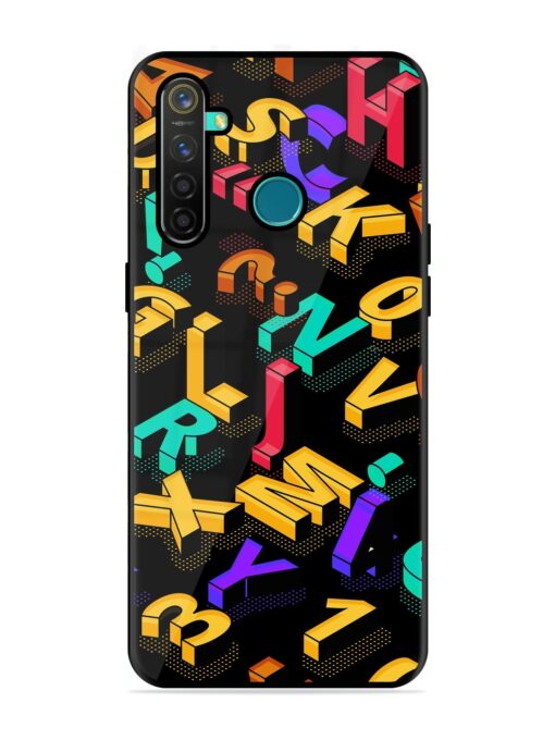 Seamless Pattern With Letters Glossy Metal Phone Cover for Realme 5 Pro Zapvi