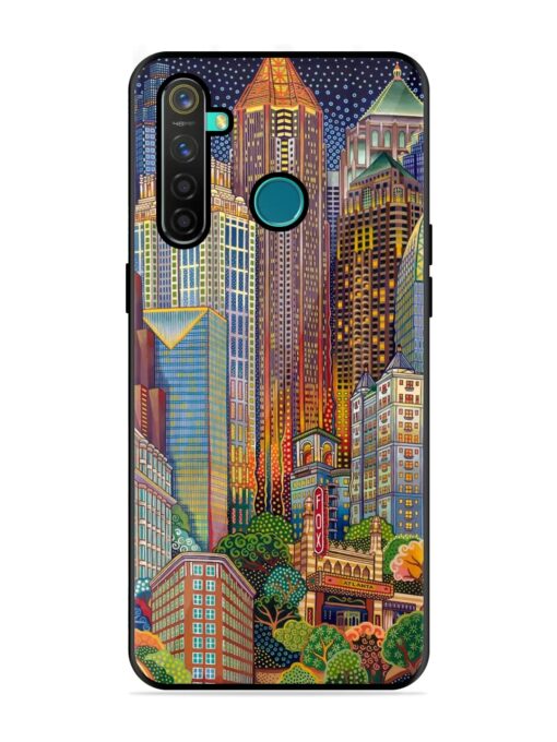 Cityscapes Art Glossy Metal Phone Cover for Realme 5 Pro Zapvi