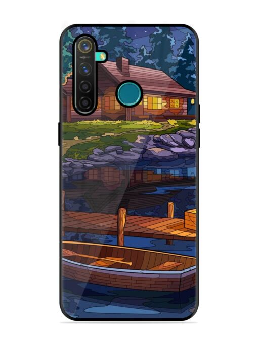 Village Night Scene Glossy Metal Phone Cover for Realme 5 Pro