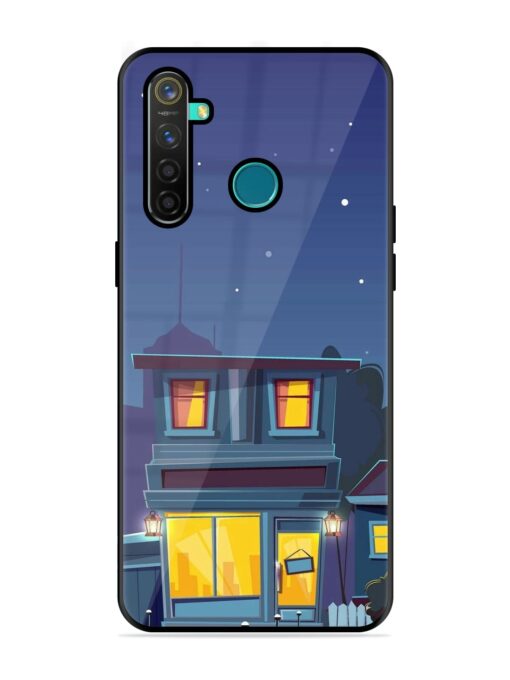 Vector Night House Glossy Metal Phone Cover for Realme 5 Pro Zapvi