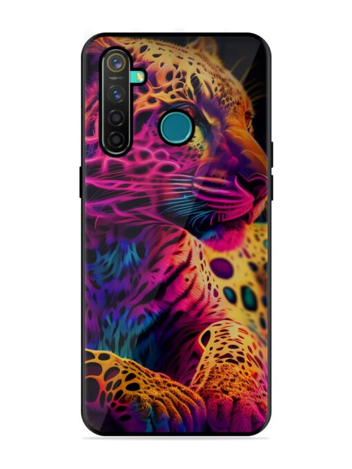 Leopard Art Glossy Metal Phone Cover for Realme 5 Pro Zapvi