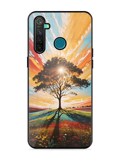 Abstract Tree Colorful Art Glossy Metal Phone Cover for Realme 5 Pro Zapvi