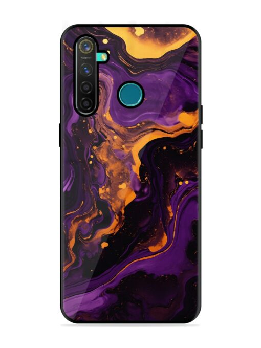 Painting Of A Purple Glossy Metal Phone Cover for Realme 5 Pro