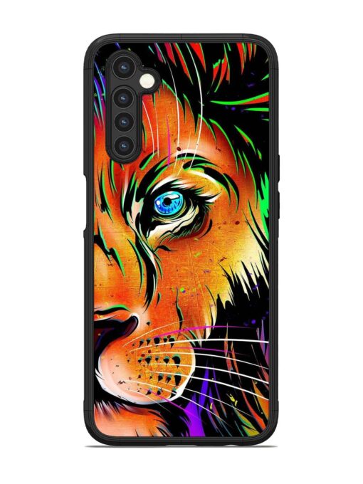 Colorful Lion Design Glossy Metal TPU Phone Cover for Realme 6