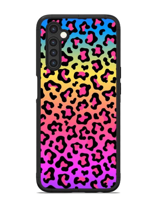 Neon Rainbow Colored Glossy Metal Phone Cover for Realme 6 Zapvi