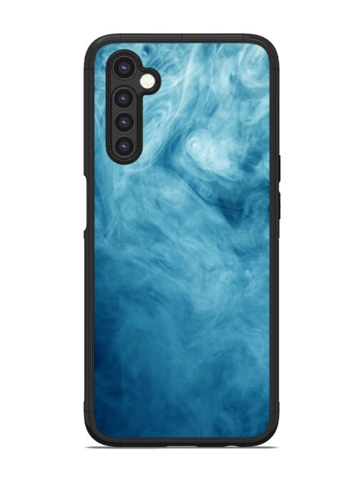 Blue Smoke Art Glossy Metal Phone Cover for Realme 6