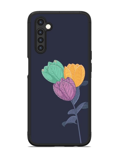 Flower Vector Glossy Metal Phone Cover for Realme 6 Zapvi