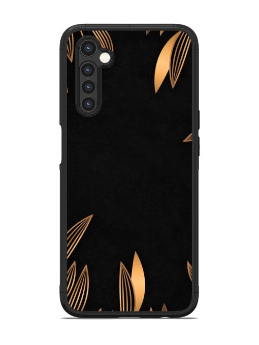 Golden Leaf Pattern Glossy Metal Phone Cover for Realme 6 Zapvi