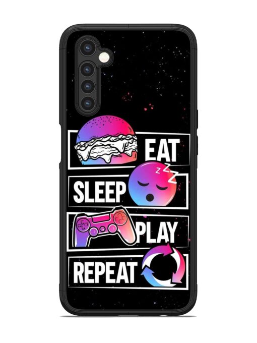 Eat Sleep Play Repeat Glossy Metal Phone Cover for Realme 6 Zapvi