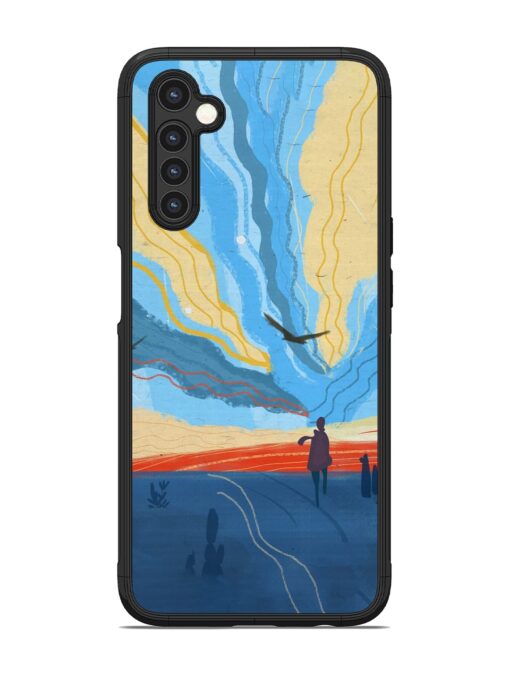 Minimal Abstract Landscape Glossy Metal Phone Cover for Realme 6