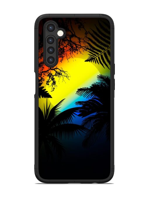 Colorful Sunset With Palm Trees Glossy Metal Phone Cover for Realme 6 Zapvi