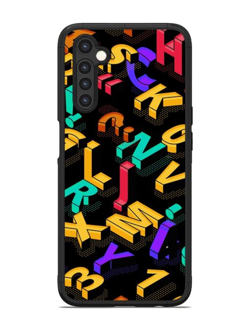 Seamless Pattern With Letters Glossy Metal Phone Cover for Realme 6 Zapvi