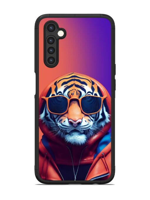 Tiger Animation Glossy Metal Phone Cover for Realme 6 Zapvi