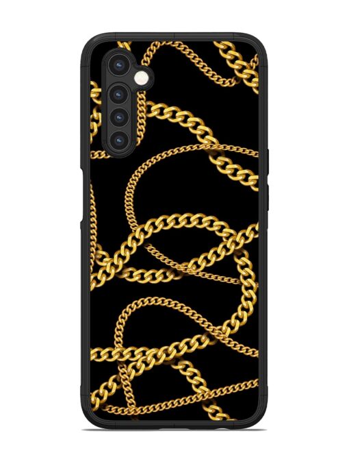 Decorative Golde Chain Glossy Metal Phone Cover for Realme 6