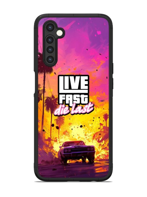 Live Fast Glossy Metal Phone Cover for Realme 6 Zapvi