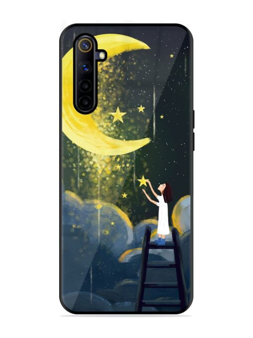 Moonlight Healing Night Illustration Glossy Metal TPU Phone Cover for Realme 6I Zapvi